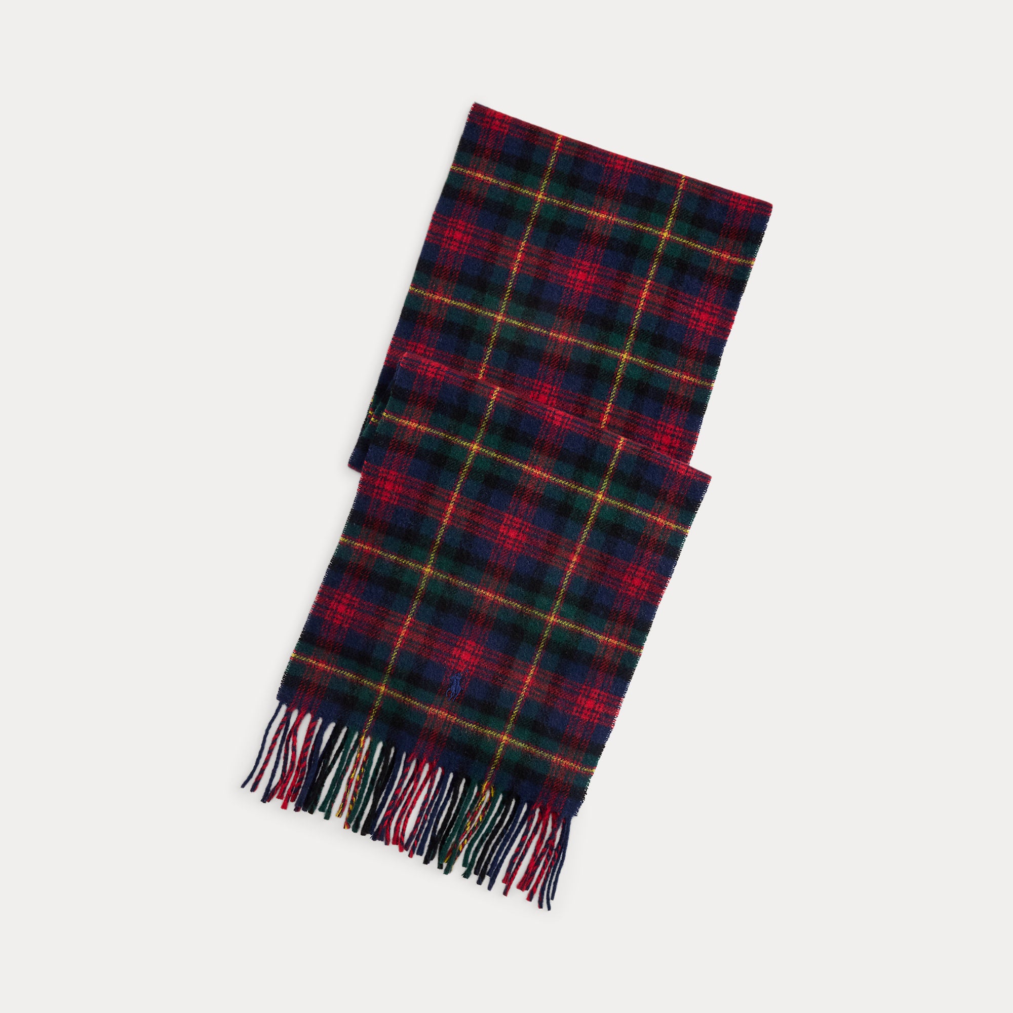 Ralph Lauren Plaid Wool Scarf Red Multi