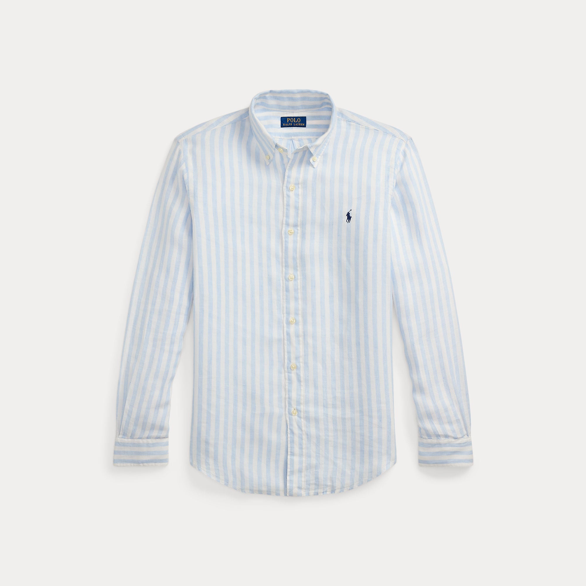 Ralph Lauren Custom Fit 100% Linnen Stripe Office Blue