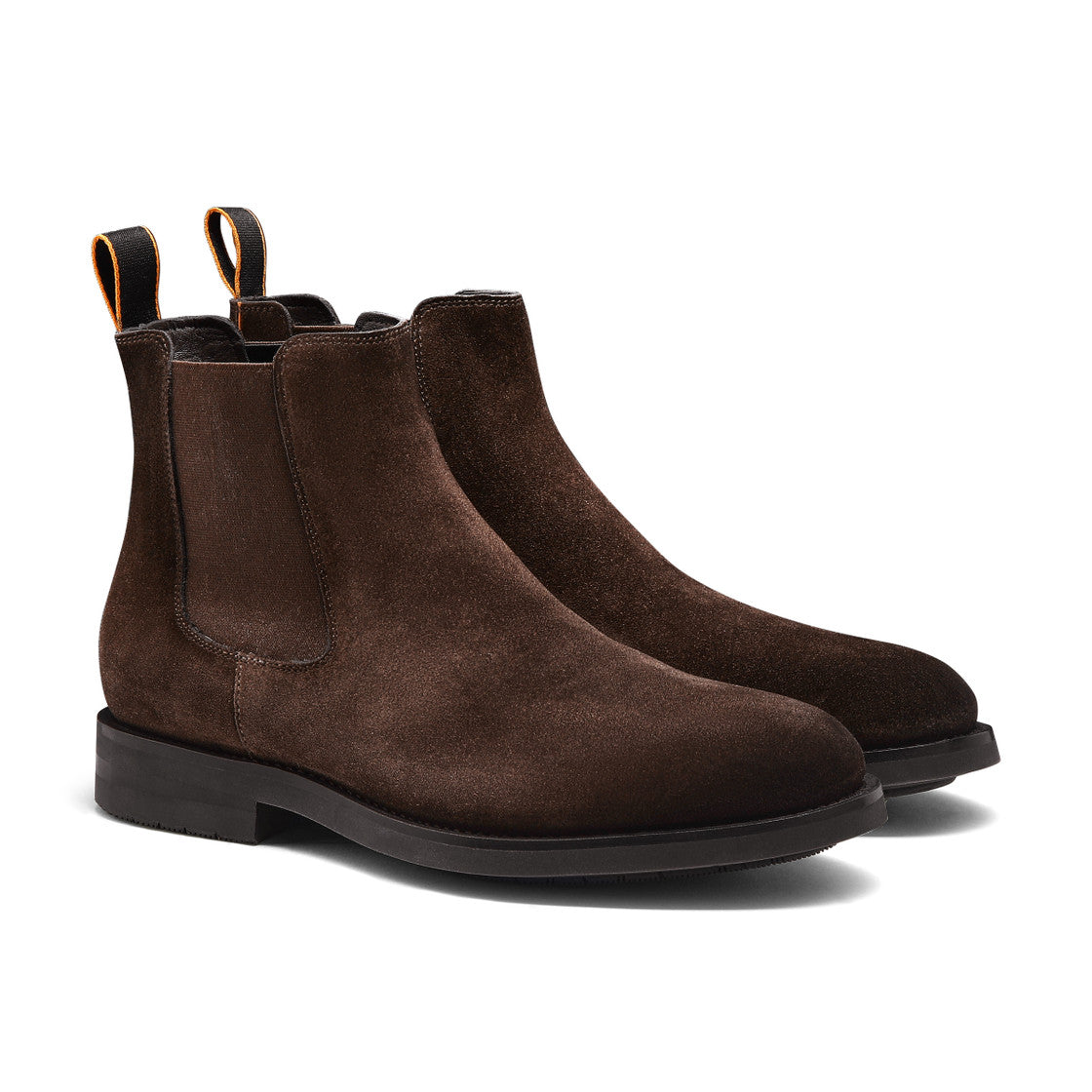Santoni Suede Chelsea Boot Enver Dark Brown